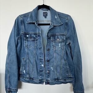 GAP Distressed Denim jacket Medium